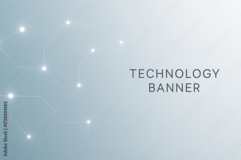 Wall mural Sleek website header with geometric plexus network and connecting nodes over subtle gradient crafted for global technology brands digital services and data driven product storytelling