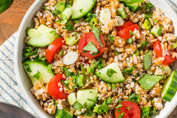 Healthy Homemade Mediterranean Bulgar Wheat Salad