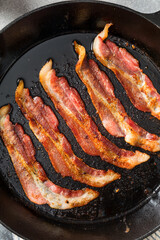 Greasy Cooked Thick Cut Bacon