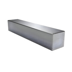 Shiny rectangular prism rendering with transparent background