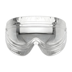 Shiny silver goggles isolated on transparent background for diverse applications
