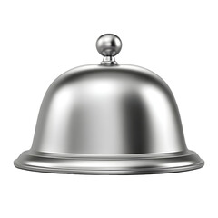 Silver cloche isolated on transparent background for food presentation