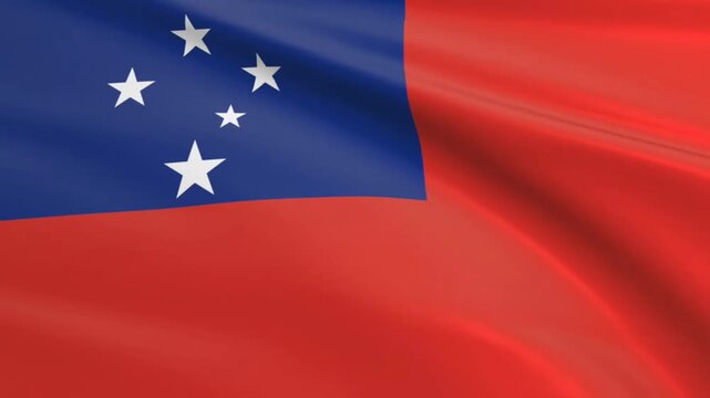 flag of samoa waving in the wind, animated flag background