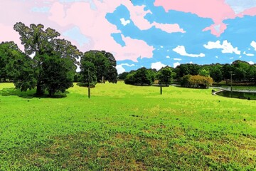landscape with trees