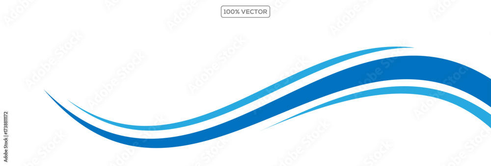 Canvas Prints blue flow of wavy lines, abstract waves background. vector waves template