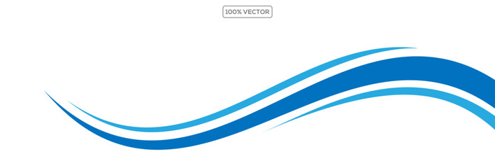 Blue flow of wavy lines, abstract waves background. Vector waves template