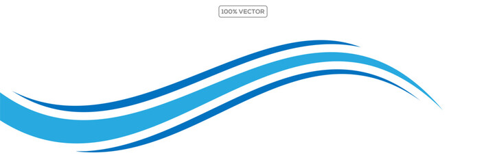 Blue abstract curve wavy shapes decoration banner graphic illustration