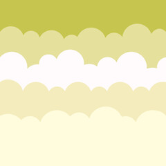 Illustration of Clouds in Yellow and White