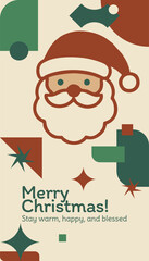 Festive Greeting Santa Claus Merry Christmas Wishes