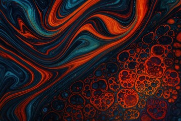 Vivid fluid art marbling with swirling inks shimmering cells and painterly motion crafted as a luxurious abstract background for beauty fashion music and creative brand campaigns