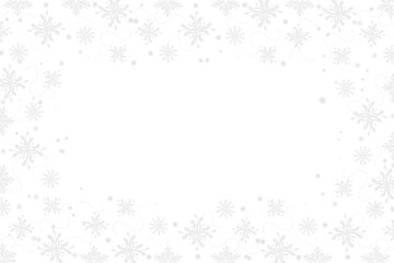 Snowflakes frame, snowfall border, winter festive template on transparent background.
