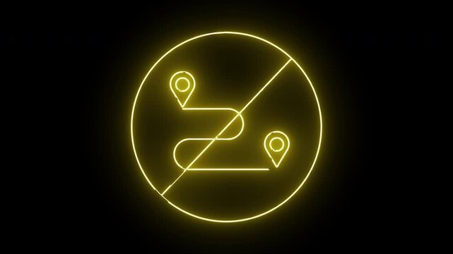 prohibited icon and location route icon