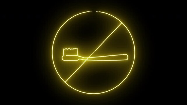 prohibited icon and toothbrush icon