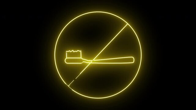 prohibited icon and toothbrush icon