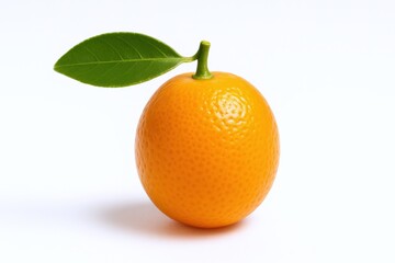 Fresh Kumquat with Leaf Isolated on White Background - Vibrant Citrus Fruit for Healthy Eating Concepts