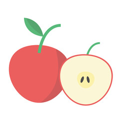 Whole red apple and a sliced apple showing seeds and core