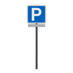 Parking guidance symbol isolated against transparent digital canvas offers clarity for vehicle