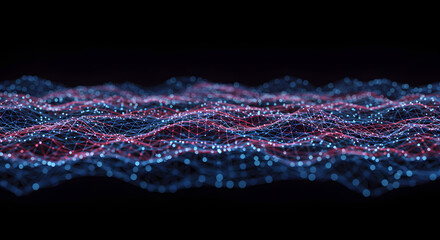 Abstract Digital Network Wave Connection Structure