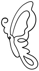 Cute doodle line butterfly