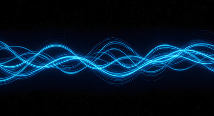 Blue Light Waves Abstract Sci Fi Background