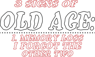 Conceptual illustration of three distinct signs of aging