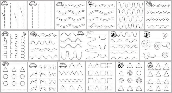 Simple Black and White Patterns for Coloring Books.