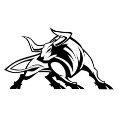 vector illustration of a bull, business, high quality, 8k resolution 