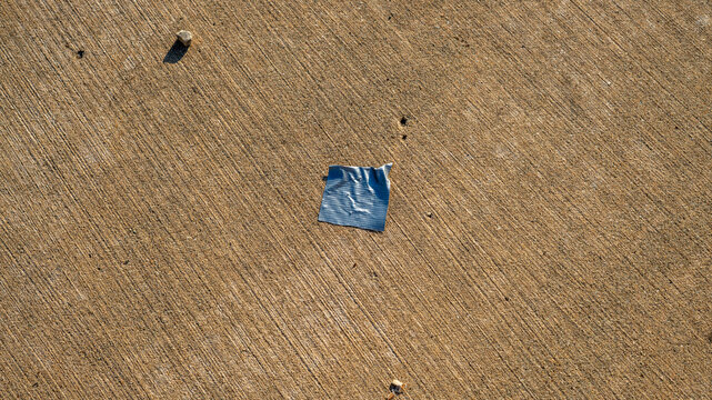 Piece of Duct Tape on Sidewalk Surface