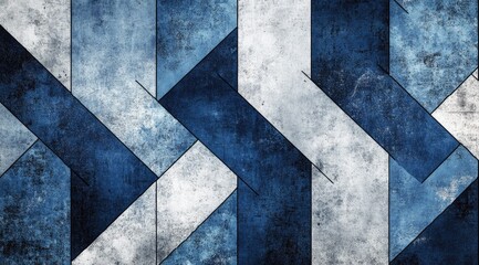 Herringbone pattern of blue and grey blocks