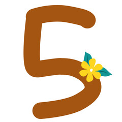 Brown Numeric five