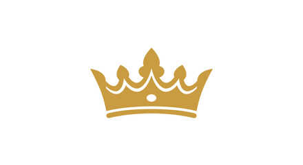 A golden crown icon, symbolizing royalty, leadership, and power, isolated on white background.