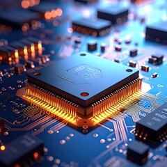 Detailed motherboard, CPU, and circuits