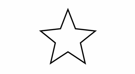 Obraz premium A simple black outline of a five-pointed star shape against a white background.