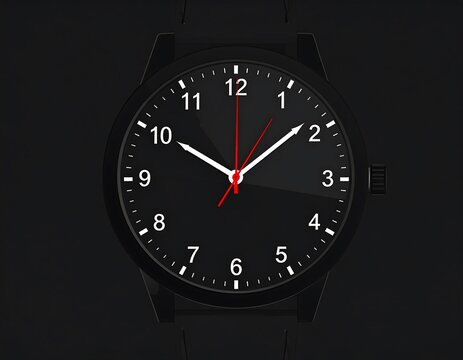 Sleek black watch face