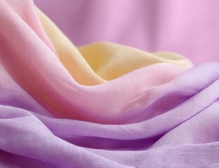 Soft, flowing fabric in pastel shades of pink and purple