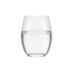 Refraction in a Stemless Glass of Pristine Water, Isolated on a Clear Surface
