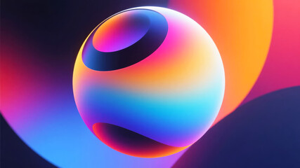 Abstract colorful sphere with gradient lighting and smooth surface