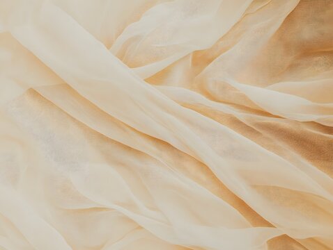 Beige Sheer Fabric Drape Texture Background