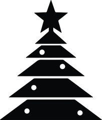 Vector silhouette christmas tree simple minimalistic modern illustration