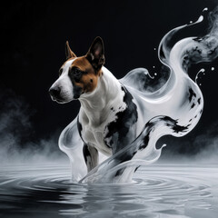 Majestic Canine Emerging from Fluid Motion