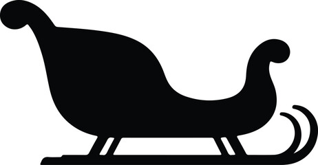 Vector silhouette Santa sleigh isolated christmas design illustration