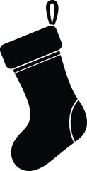 Vector silhouette simple Christmas stocking hanging decoration illustration
