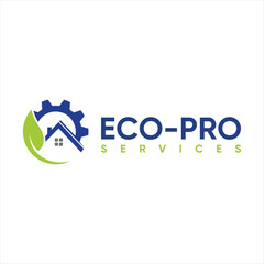 home service logo creative concept leave nature cleans design template