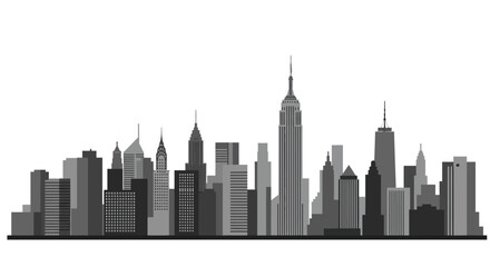 Fototapeta premium Skyline Silhouette Minimalist New York Cityscape Illustration