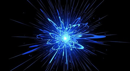 Fototapeta premium Abstract Blue Burst Energy Explosion.