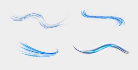 Air, wind effect isolated on transparent background. Airflow overlay fresh air for cleaning, cooling or changing the air. Wind Wave Effect.