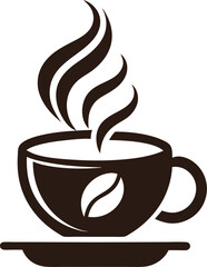 Coffee mug icon line art, vector