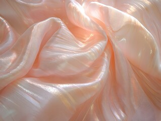 Peach Shimmer Fabric Drape Texture Background