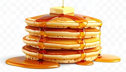 Stacked pancakes with butter and syrup (1)