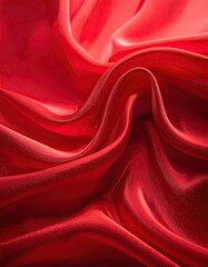 Flowing red fabric with soft curves